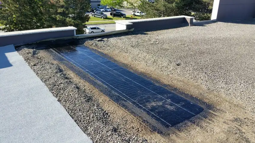 Sinclair crew completing an emergency roof leak repair