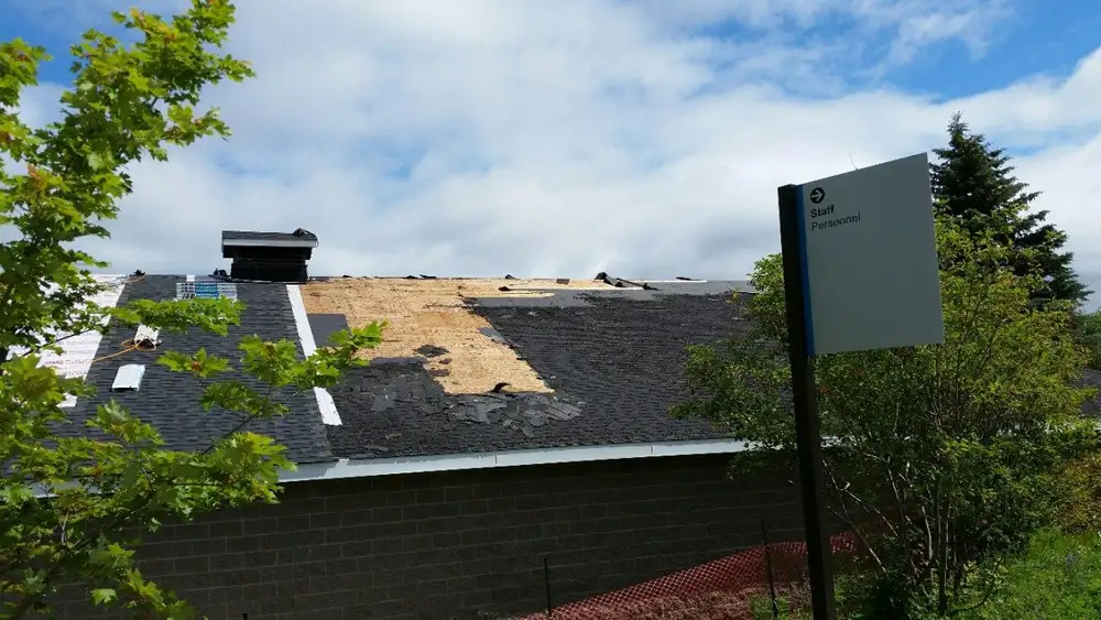 Completed sloped roofing project